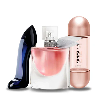 Combo de 3 perfumes Carolina Herrera GOOD GIRL, Lancôme LA VIE EST BELLE e Carolina Herrera 212 VIP ROSÉ